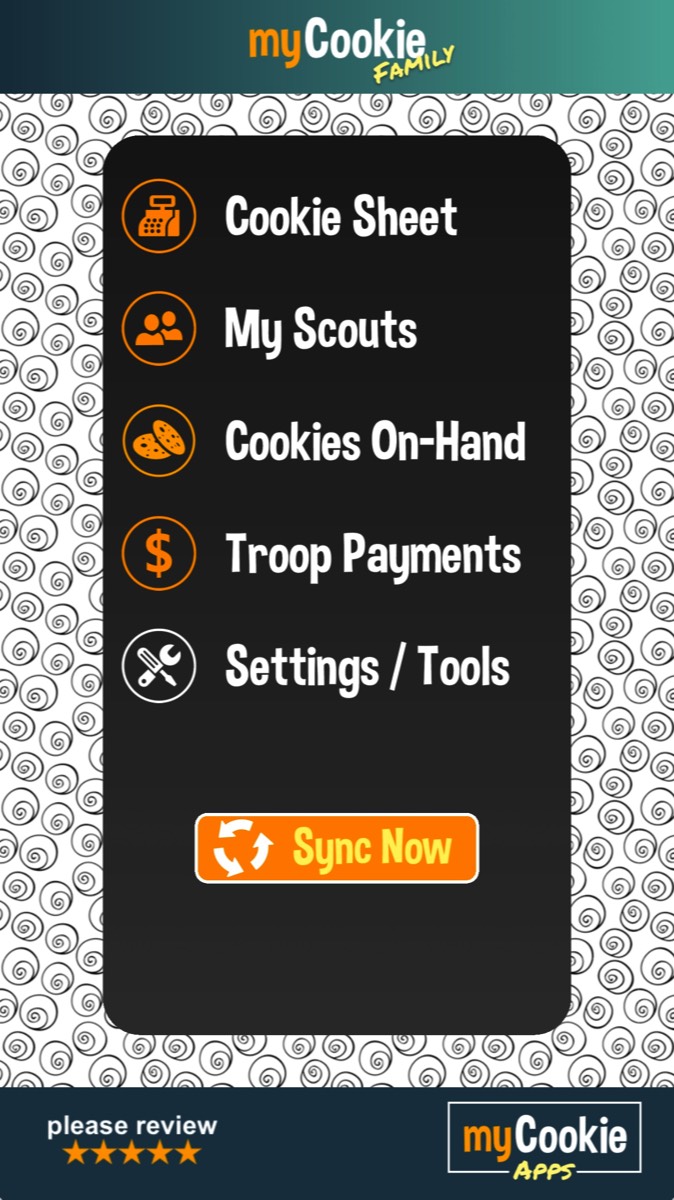 girl scout cookie app menu