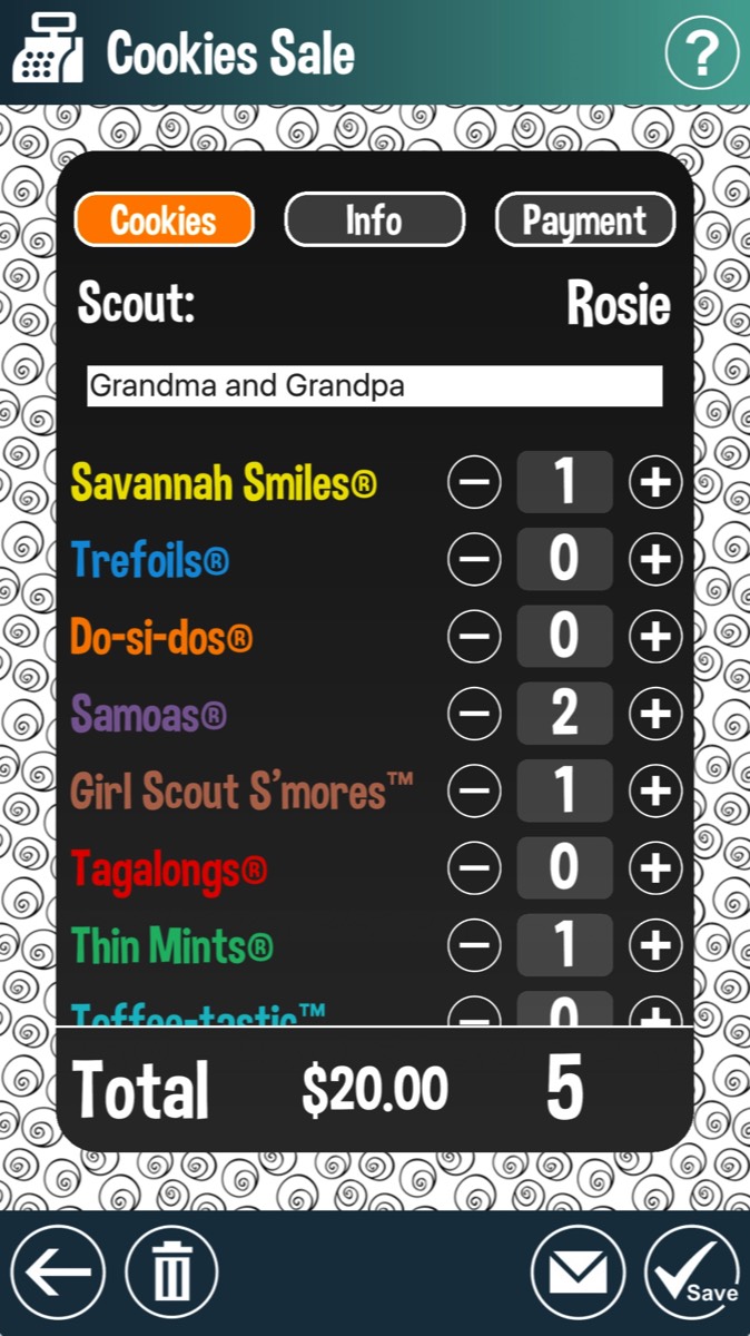 girl scout cookie sales screen